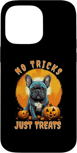 Vista 21 de iPhone 16 No Tricks Just Treats French Bulldog Halloween Frenchie Case