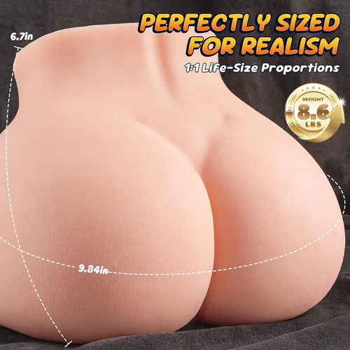 Vista 5 de Culo de coño de bolsillo realista de 8.6 libras para hombres, masturbador masculino grueso, juguete sexual para adultos, vagina falsa