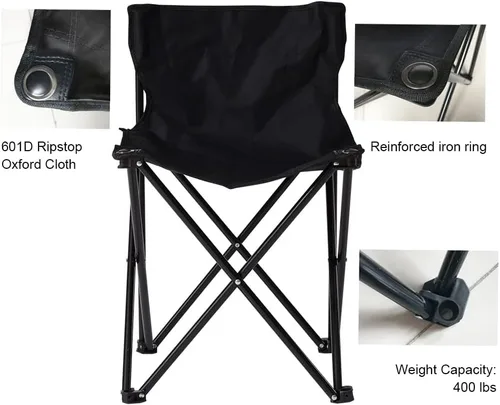 Vista 5 de Smartmak Silla de sauna plegable rápida, reforzada, adecuada para sauna, playa y picnic, color negro