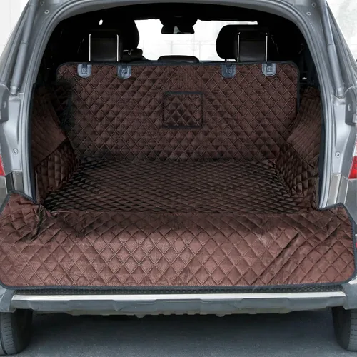 Vista 12 de PETICON - Funda para compartimiento de carga para SUV para perros con ventana de malla, forro de carga para mascotas impermeable, tapete