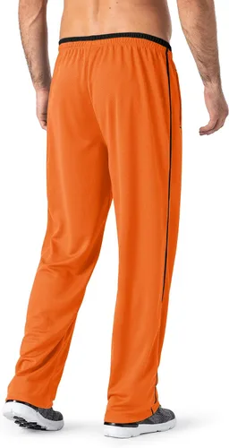 Vista 2 de Magnivit - Pantalones deportivos ligeros para hombre, ajuste holgado, parte inferior abierta, de malla, atléticos, con bolsillos con cremallera
