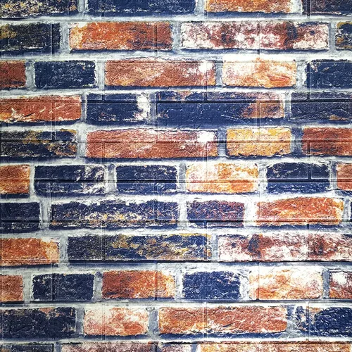 Vista 6 de 3D paneles de pared de espuma autoadhesivos, pelar y pegar ladrillo piedra papel pintado calcomanía de pared para sala de estar niños dormitorio