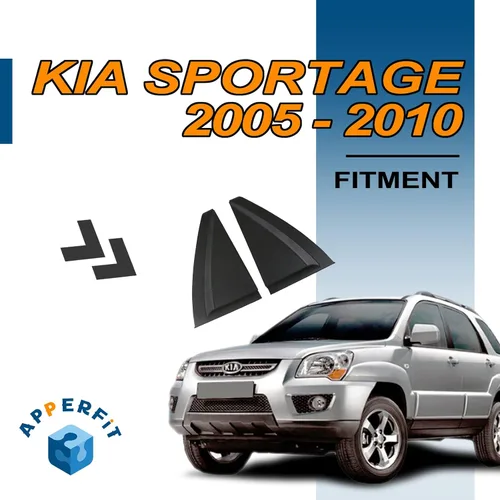 Vista 2 de APPERFiT Delta Molding lado izquierdo y lado derecho del pasajero compatible con Kia Sportage 2005-2010 reemplaza 83830-1F001 83840-1F001