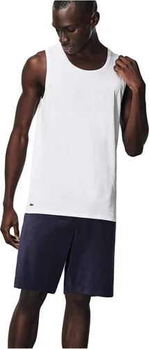 Vista 2 de Lacoste Essentials - Paquete de 3 camisetas sin mangas 100% algodón ajustadas para hombre, Verde