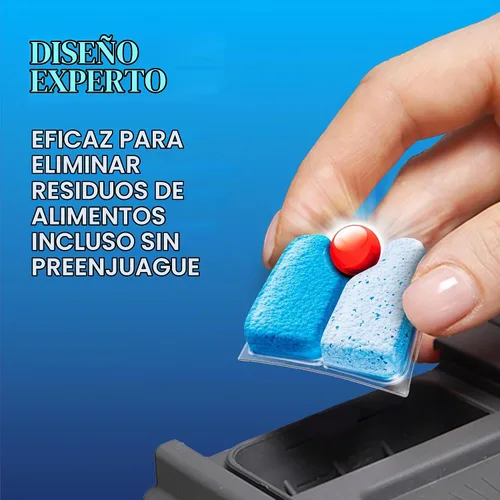 Vista 3 de Finish Power Cápsulas para lavavajillas, jabón detergente para lavavajillas sin enjuague previo para limpieza profunda y brillo con poder
