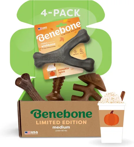 Vista 23 de Benebone - Paquete de 2 juguetes masticables duraderos para perros, diseño Maplestick/Zaggler, tocino real, madera de arce real, fabricados