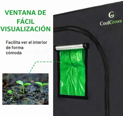 Vista 2 de Armario para cultivo de plantas en interior, desmontable, reflectante, hidropónica, no tóxica, de Valuebox
