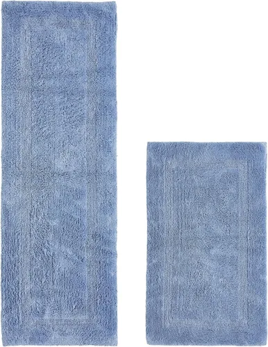 Vista 474 de Better Trends - Juego de 2 alfombras de baño 100% algodón, extra suaves, con borlas, de 17" x 24", alfombra de baño superabsorbente y reversible