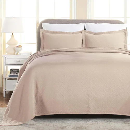Vista 13 de Superior Colcha de Tejido de Cesta 100% Algodón con Fundas, Ropa de Cama Jacquard Matelassé de Algodón Premium para Todas las Estaciones, Cesta Negro