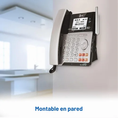 Vista 14 de Teléfono AT&T DECT 6.0 con identificador de llamadas y llamada en espera, Plateado/Negro