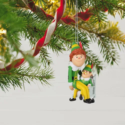 Vista 6 de Hallmark Keepsake Adorno de Navidad 2022, Papa Elf y Buddy The Elf