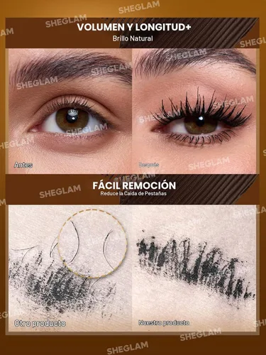 Vista 8 de SHEGLAM Máscara de pestañas todo en uno de 24k con volumen multiefecto de larga duración