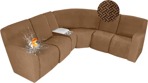 Vista 61 de ALIECOM Fundas 100% impermeables para sofá seccional reclinable, forma de L, elásticas, para esquina, funda para sofá seccional reclinable, lavable