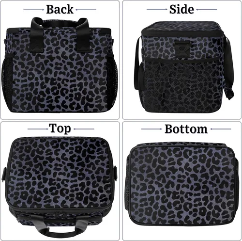Vista 3 de Pardick Bolsa térmica suave con aislamiento de leopardo de galaxia para hombres y mujeres, lonchera grande a prueba de fugas, enfriador de playa