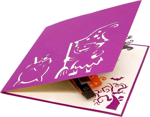 Vista 6 de PopLife Tarjeta desplegable 3D de caldero de Halloween, recuerdo de fiesta de truco o trato, caldero de bruja espeluznante y calabazas, sorpresa