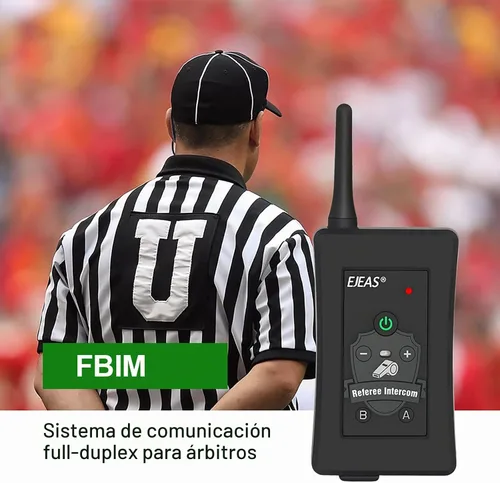 Vista 3 de EJEAS FBIM Intercomunicador Bluetooth profesional de árbitro de fútbol, 850 mAh, dúplex, 1500 M, inalámbrico Bluetooth con función de reducción