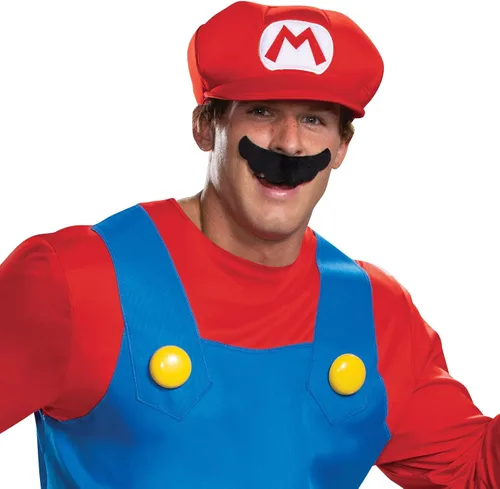 Vista 3 de Disguise Mens Mario Costume, Official Super And Hat Adult Sized, Mario, S (28-30)