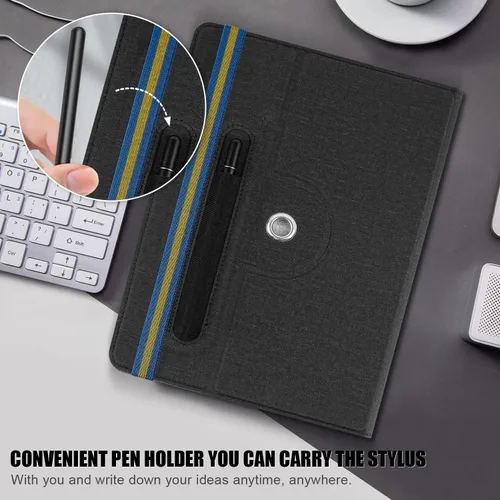 Vista 6 de Funda universal giratoria para tablet de 9 pulgadas de 10 pulgadas, funda protectora universal para Negro