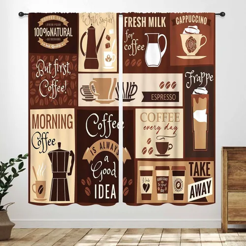 Vista 11 de Cortinas de cocina rústicas, color negro y blanco, tablón de madera con cuchillo y cuchara para barra, bolsillo para barra, tratamiento de ventana