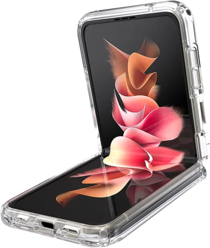 Vista 3 de Speck Productos Funda Presidio Perfect Clear Fold para Samsung Galaxy Z Flip3 5G, transparente/transparente