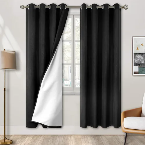 Vista 20 de BGment - Cortinas blackout blancas para dormitorio de 84 pulgadas de largo, juego de 2 paneles, cortinas para dormitorio con aislamiento térmico
