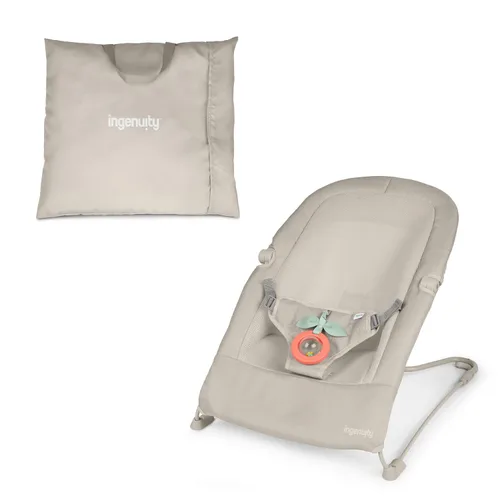 Vista 10 de Ingenuity Stow & Go - Portabebés plegable compacto, asiento portátil ligero con vibración, verde, menos de 5 libras