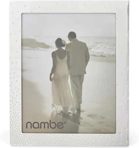Vista 8 de nambe Dazzle - Marco de fotos de 4 x 6 pulgadas, marco de fotos con vidrio templado, diseño vintage y contemporáneo, exhibición de mesa