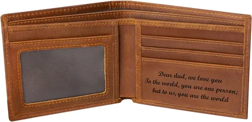 Vista 2 de awofer Cartera personalizada personalizada cartera grabada para hombres cartera de fotos