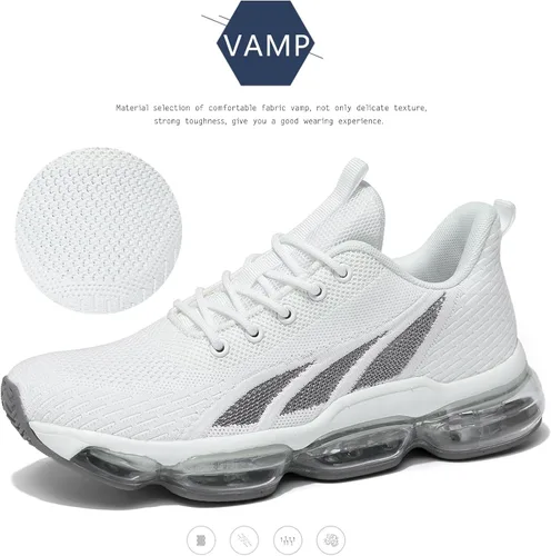 Vista 3 de Pozvnn Zapatillas de correr para hombre con cojín de aire, zapatillas de deporte de moda, informales, tenis, caminar, atléticos, zapatillas