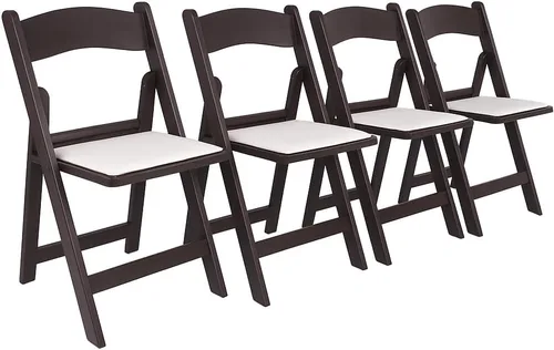 Vista 12 de BTEXPERT Silla plegable de resina con asiento acolchado de vinilo para interiores y exteriores, ligera, set para eventos en el hogar, fiestas