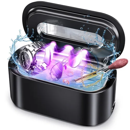 Vista 8 de Limpiador ultrasónico de joyas, limpiador ultrasónico profesional de 48KHz para lentes, anillos, retenedores, dentaduras, máquina limpiadora