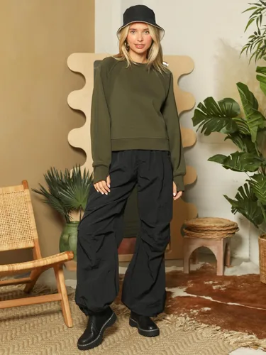 Vista 18 de MixMatchy Sudadera básica suave y cómoda de forro polar con cuello redondo para mujer