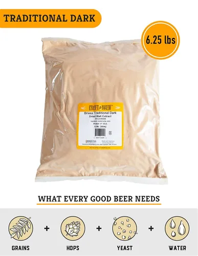 Vista 2 de Craft a Brew - Extracto de malta seca para kit de preparación - 6.25 libras oscuro tradicional - Extracto base multiusos - Para cualquier