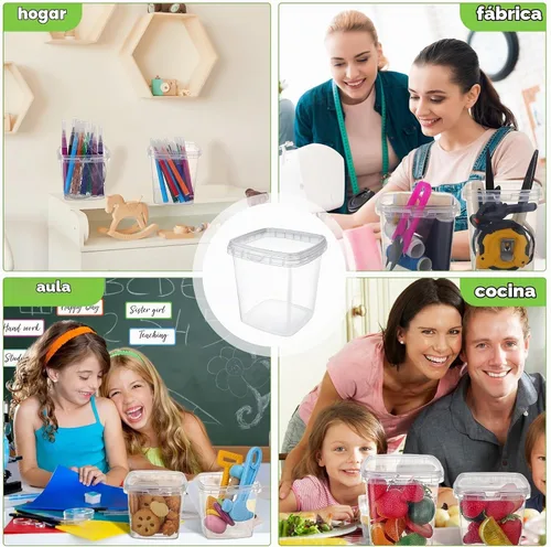 Vista 7 de Sliner - Juego de 60 recipientes cuadrados con tapas, 32 onzas, 16 onzas, 8