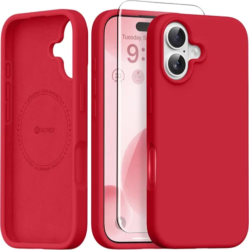 Vista 41 de GONEZ Funda magnética para iPhone 12 Case / 12 Pro Case, compatible con MagSafe, [protector de pantalla + protector de lente de cámara], funda