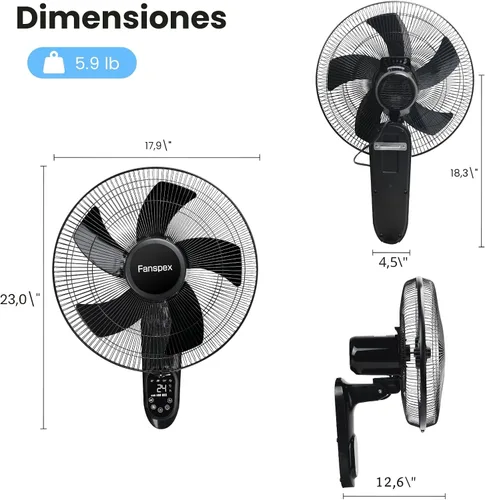 Vista 2 de Fanspex Ventilador montado en la pared de 16" para el invernadero
