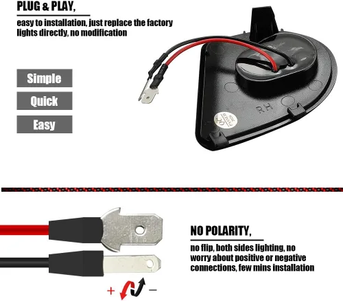 Vista 2 de ROCCS Conjunto de 2 luces LED para espejo lateral compatible con Dodge Ram 1500 2500 3500 4500 5500 2010-2019, 6000 K, blanco