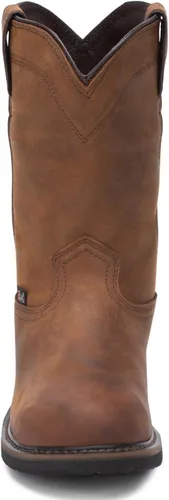 Vista 6 de Justin Wyoming - Botas de trabajo impermeables para hombre, puntera de acero, color marrón, 14 EE EE. UU