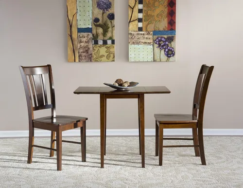 Vista 2 de IC International Concepts Mesa de madera maciza, 36 pulgadas, sin terminar Espresso