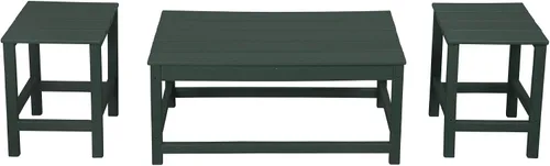 Vista 10 de WestinTrends Malibu - Juego de mesa auxiliar y café para silla Adirondack, 3 piezas, color negro