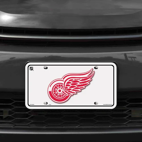 Vista 2 de Rico Industries NHL Detroit Red Wings - Etiqueta de metal blanco para automóvil, 8.5 x 11 pulgadas, ideal para camiones/coches/SUV