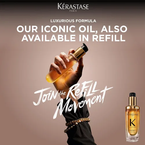 Vista 12 de KERASTASE Aceite para el cabello recargable Elixir Ultime Suero de aceite hidratante para suavizar el encrespamiento y añadir brillo Con Camelia