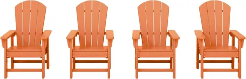 Vista 25 de WestinTrends Malibu Kids - Silla de patio de plástico HDPE Adirondack para exteriores, color negro