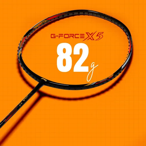 Vista 8 de Li-Ning G-Force X5 - Raqueta de bádminton de fibra de carbono con cubierta completa gratuita (2.89 oz, 28 libras)