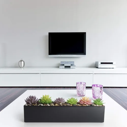 Vista 7 de Caja rectangular moderna de acero inoxidable para plantas