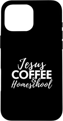 Vista 19 de Jesus Coffee and Homeschool Christian Family Faith Coffee Case for iPhone 17