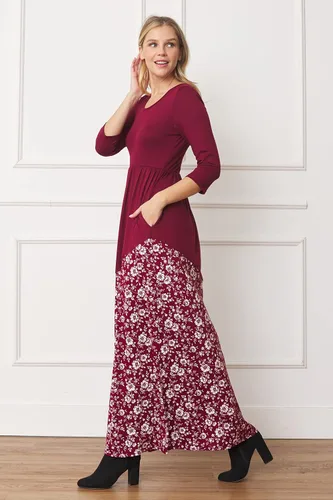 Vista 5 de Eloges - Vestido largo a rayas para mujer con mangas