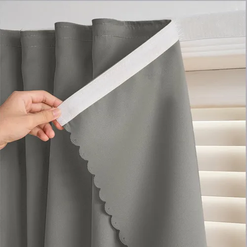 Vista 19 de Cortinas autoadhesivas, sin taladrar, sin varilla, cortinas opacas fáciles de instalar para persianas de ventana, dormitorio