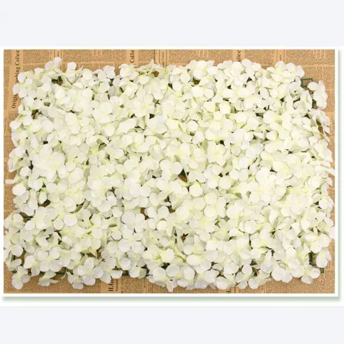 Vista 4 de Paquete de 10 paneles de pared de flores blancas de 24 x 16 pulgadas, flores artificiales blancas, decoración de pared de tela de seda