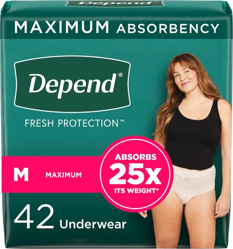 Vista 20 de Depend Fresh Protection - Pañales para adultos, ropa interior de incontinencia y para pérdida de orina posparto para mujer, desechable, máxima
